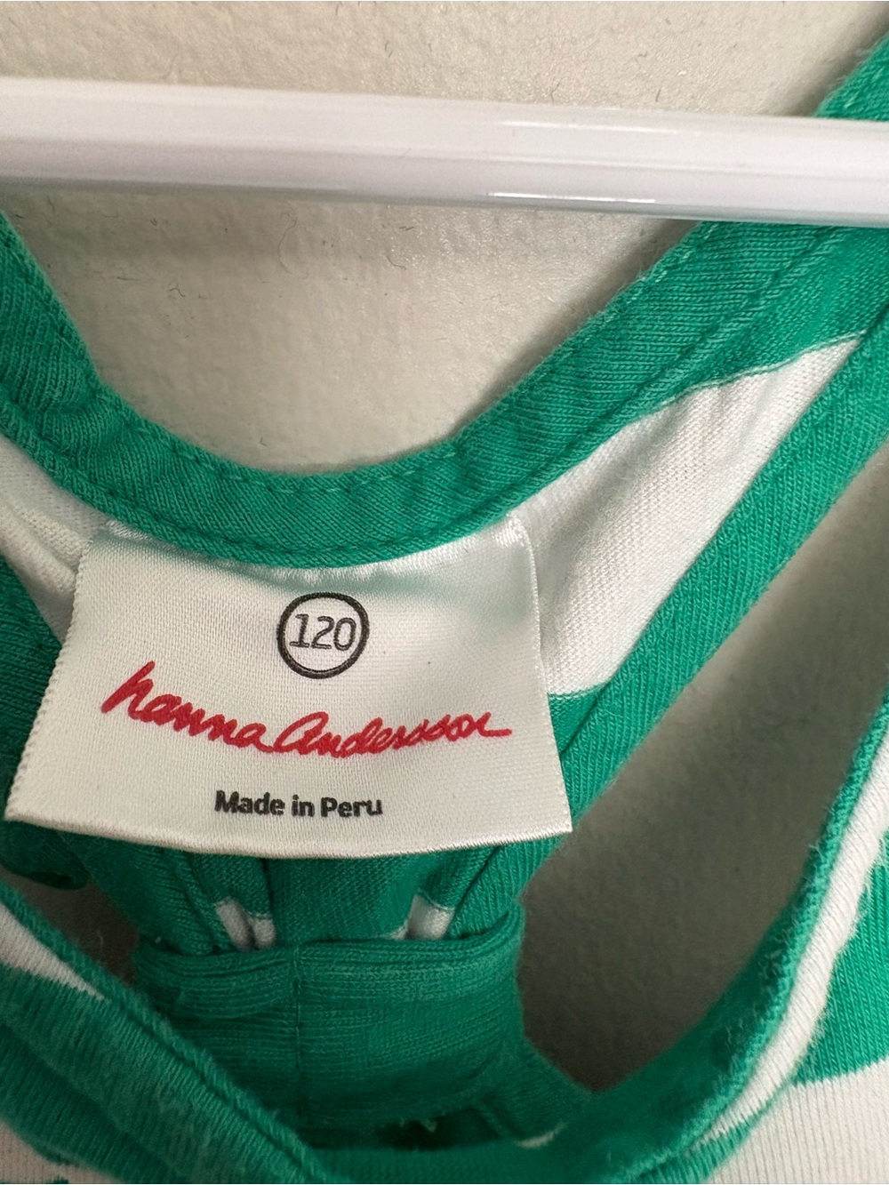 Hanna Andersson Green and White Striped Tank Dress - Picture 5 of 6